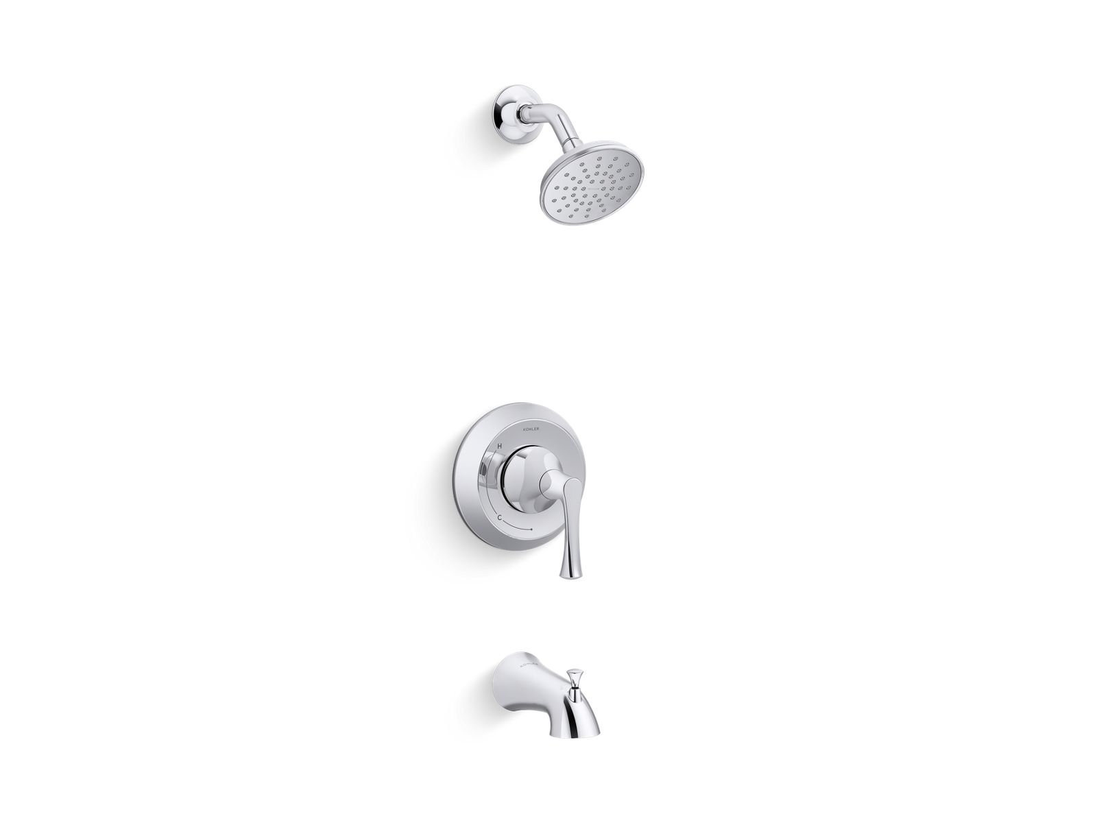 KOHLER K-TS35937-4H-CP Rite-Temp® bath and shower trim kit, 1.5 gpm  -  Polished Chrome