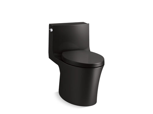 KOHLER K-1381-7 Veil One-Piece Elongated Toilet With Skirted Trapway Dual-Flush In Black Black