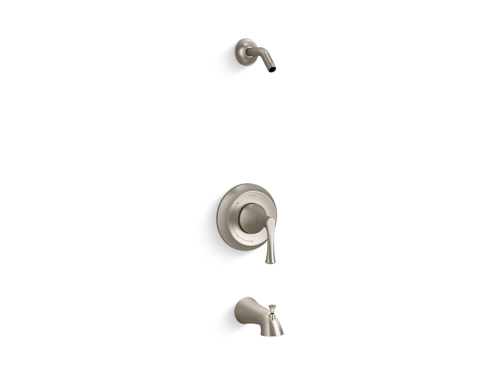 KOHLER K-TLS35937-4-BN Rite-Temp® bath and shower trim kit, without showerhead  -  Vibrant Brushed Nickel