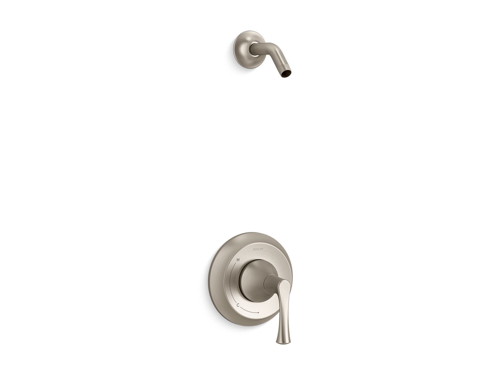 KOHLER K-TLS35938-4-BN Buckley Rite-Temp Shower Trim Kit, Without Showerhead - Vibrant Brushed Nickel