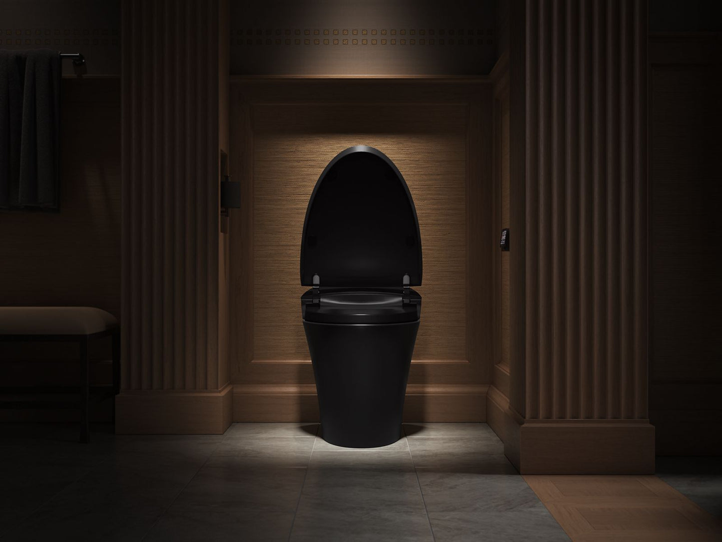 KOHLER K-5401-PA-HB1 Veil One-Piece Compact Elongated Smart Toilet Dual-Flush In Honed Black