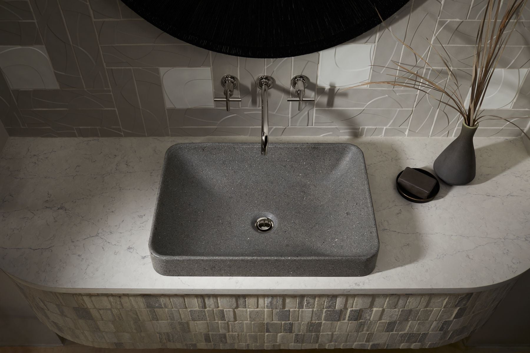 KOHLER K-30673-N-AHN Wastelab Vox 23" Rectangular Vessel Bathroom Sink, No Overflow - Ashen