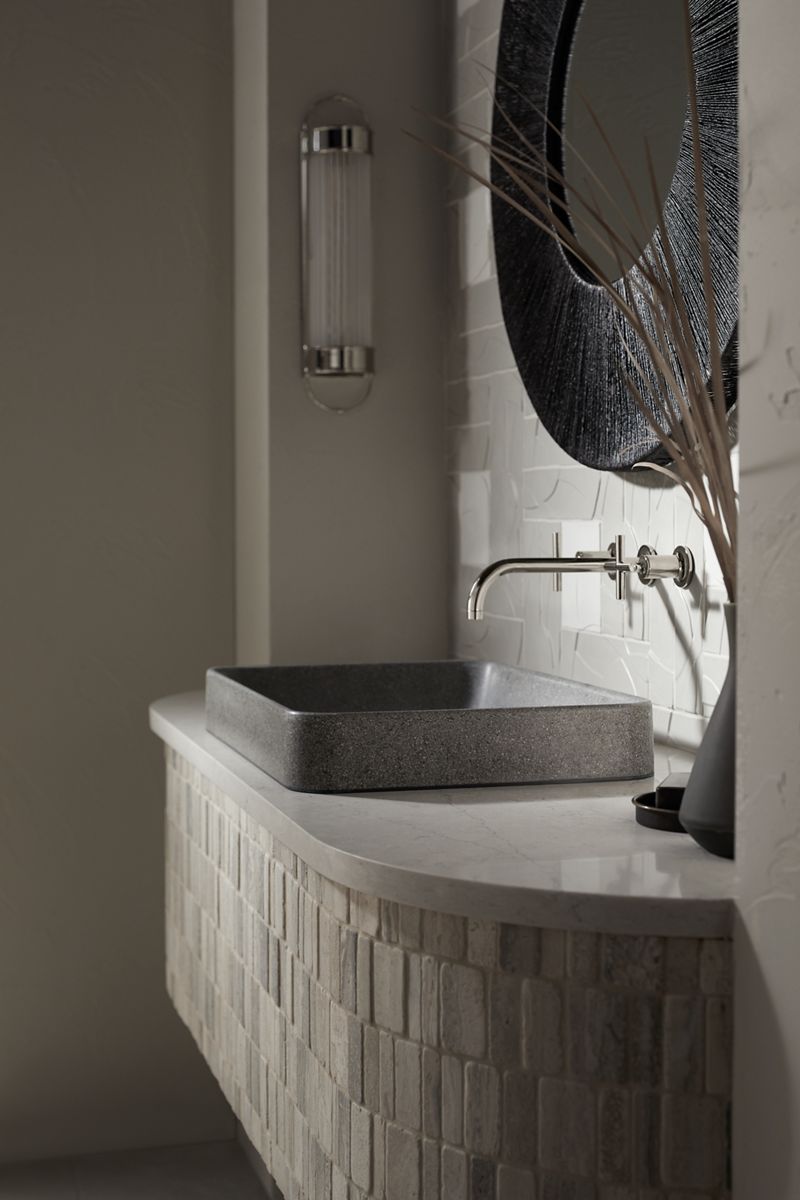 KOHLER K-30673-N-AHN Wastelab Vox 23" Rectangular Vessel Bathroom Sink, No Overflow - Ashen