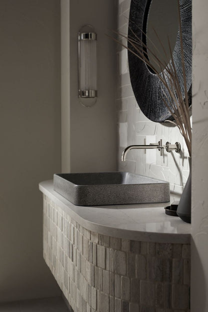 KOHLER K-30673-N-EGS WasteLAB Vox 23" rectangular vessel bathroom sink, no overflow - Eggshell