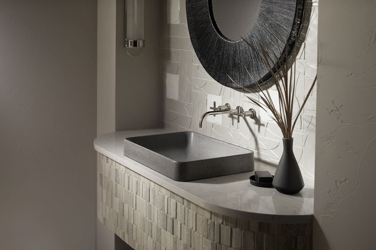 KOHLER K-30673-N-AHN Wastelab Vox 23" Rectangular Vessel Bathroom Sink, No Overflow - Ashen