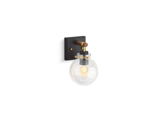 KOHLER K-38412-SC01-BML Holt One-Light Sconce In Matte Black with Brushed Moderne Brass