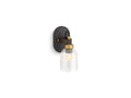KOHLER K-38416-SC01-BML Tannage One-Light Sconce - Black With Brass Trim