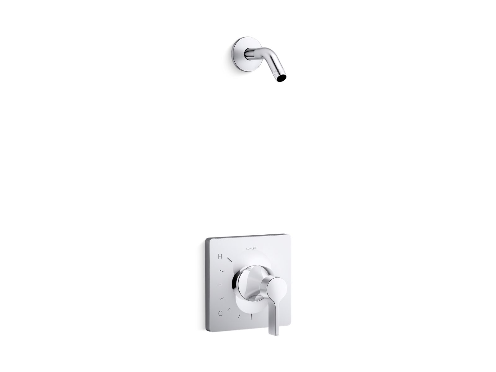 KOHLER K-TLS28128-4-CP Venza Rite-Temp Shower Trim Kit, Without Showerhead - Polished Chrome