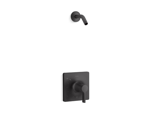 KOHLER K-TLS28128-4-BL Venza Rite-Temp Shower Trim Kit, Without Showerhead - Matte Black