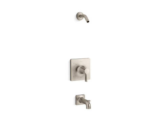 KOHLER K-TLS28127-4-BN Venza Rite-Temp Bath And Shower Trim Kit, Without Showerhead - Vibrant Brushed Nickel