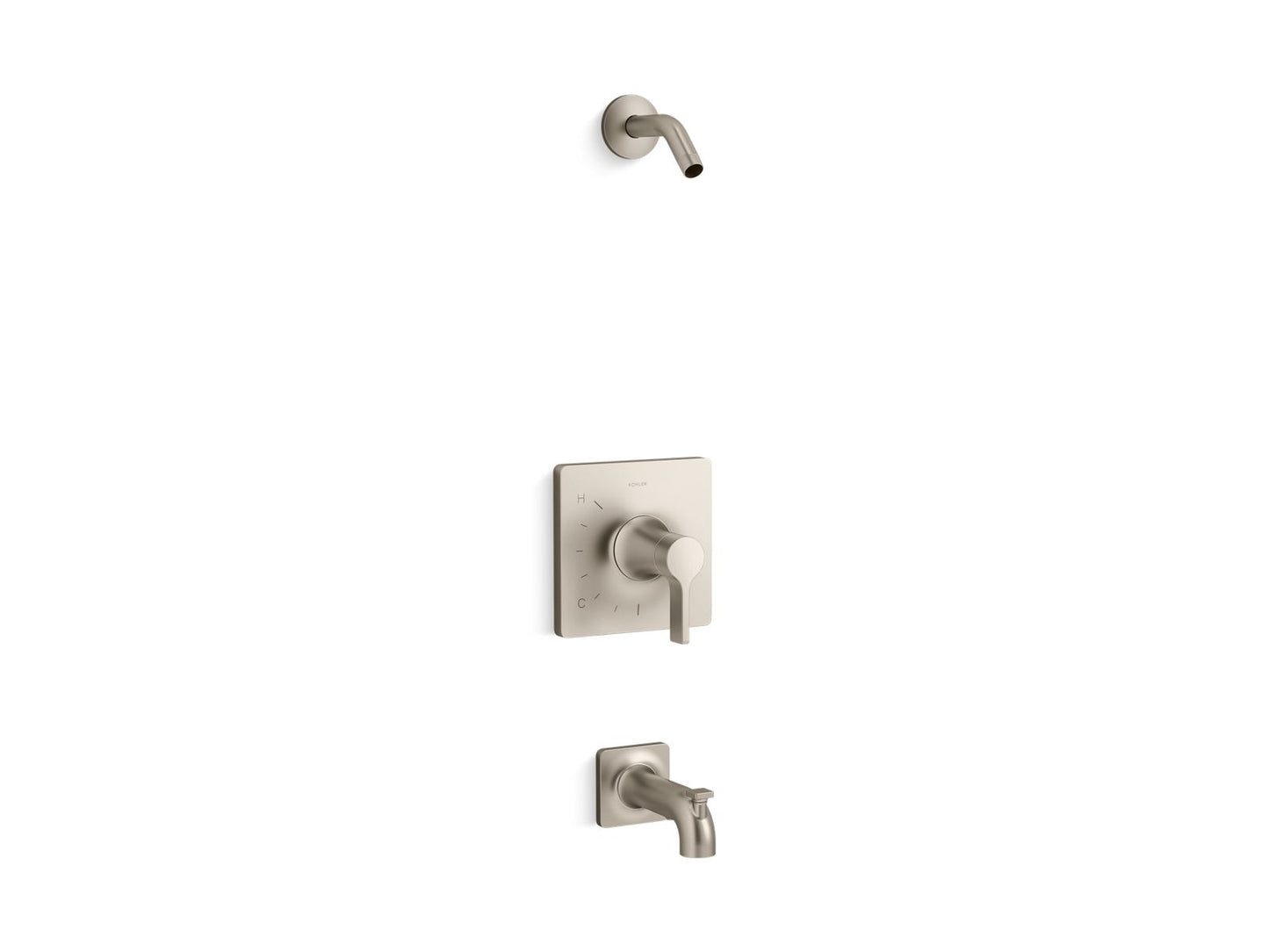 KOHLER K-TLS28127-4-BN Venza Rite-Temp bath and shower trim kit, without showerhead - Vibrant Brushed Nickel
