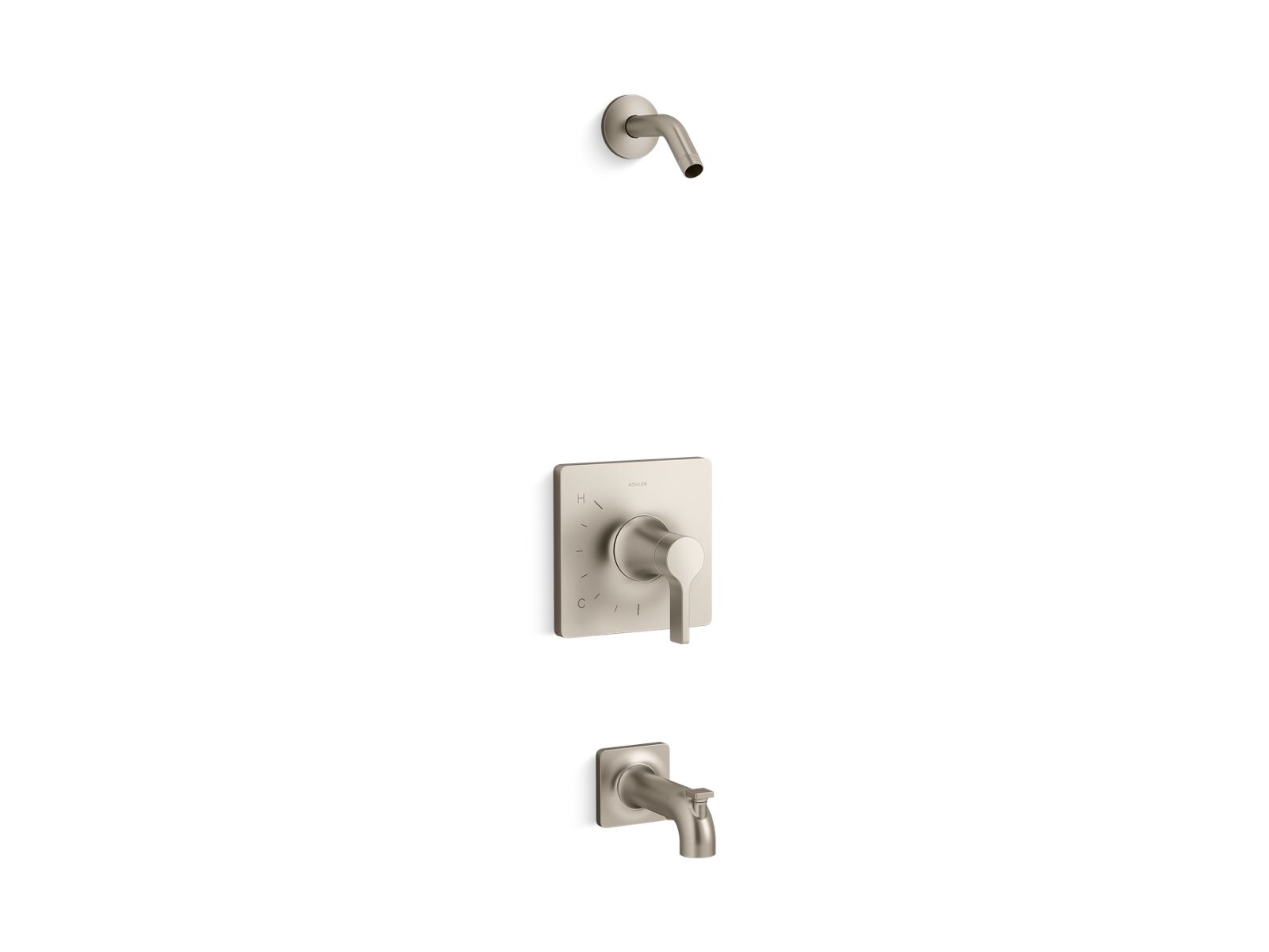 KOHLER K-TLS28127-4-BN Venza Rite-Temp bath and shower trim kit, without showerhead - Vibrant Brushed Nickel
