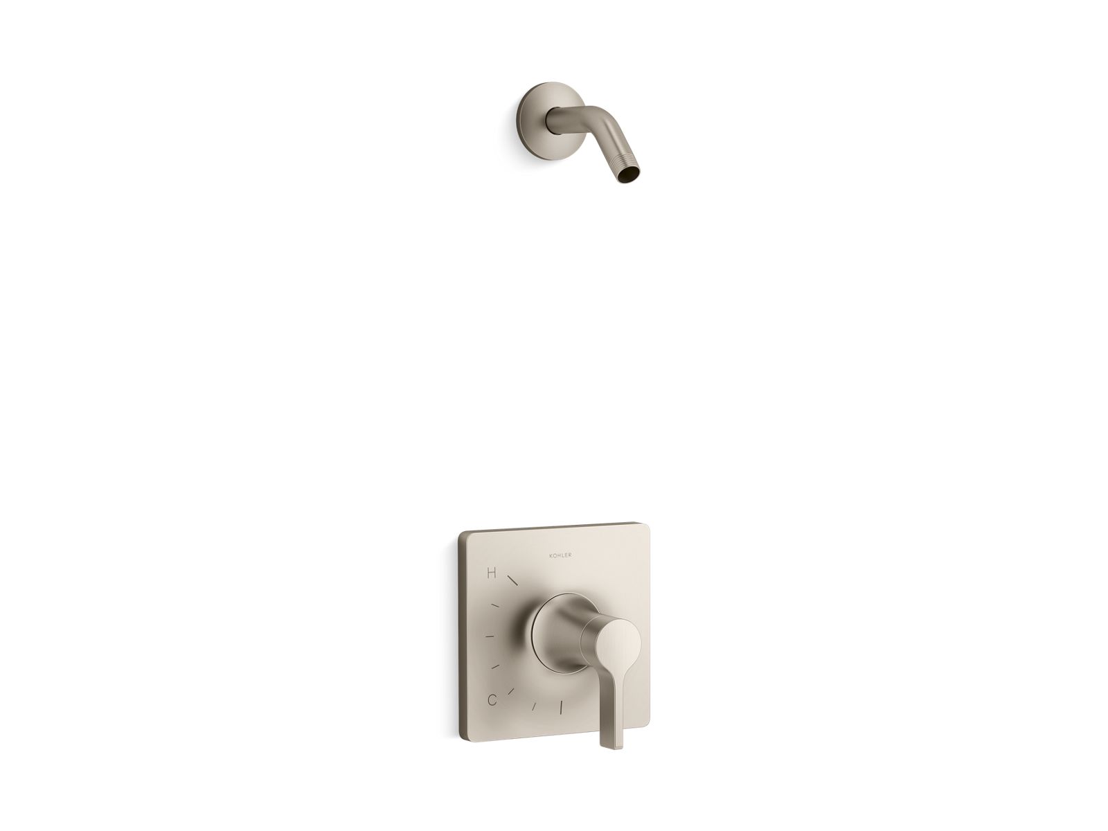 KOHLER K-TLS28128-4-BN Venza Rite-Temp Shower Trim Kit, Without Showerhead - Vibrant Brushed Nickel