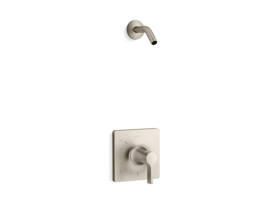 KOHLER K-TLS28128-4-BN Venza Rite-Temp Shower Trim Kit, Without Showerhead - Vibrant Brushed Nickel
