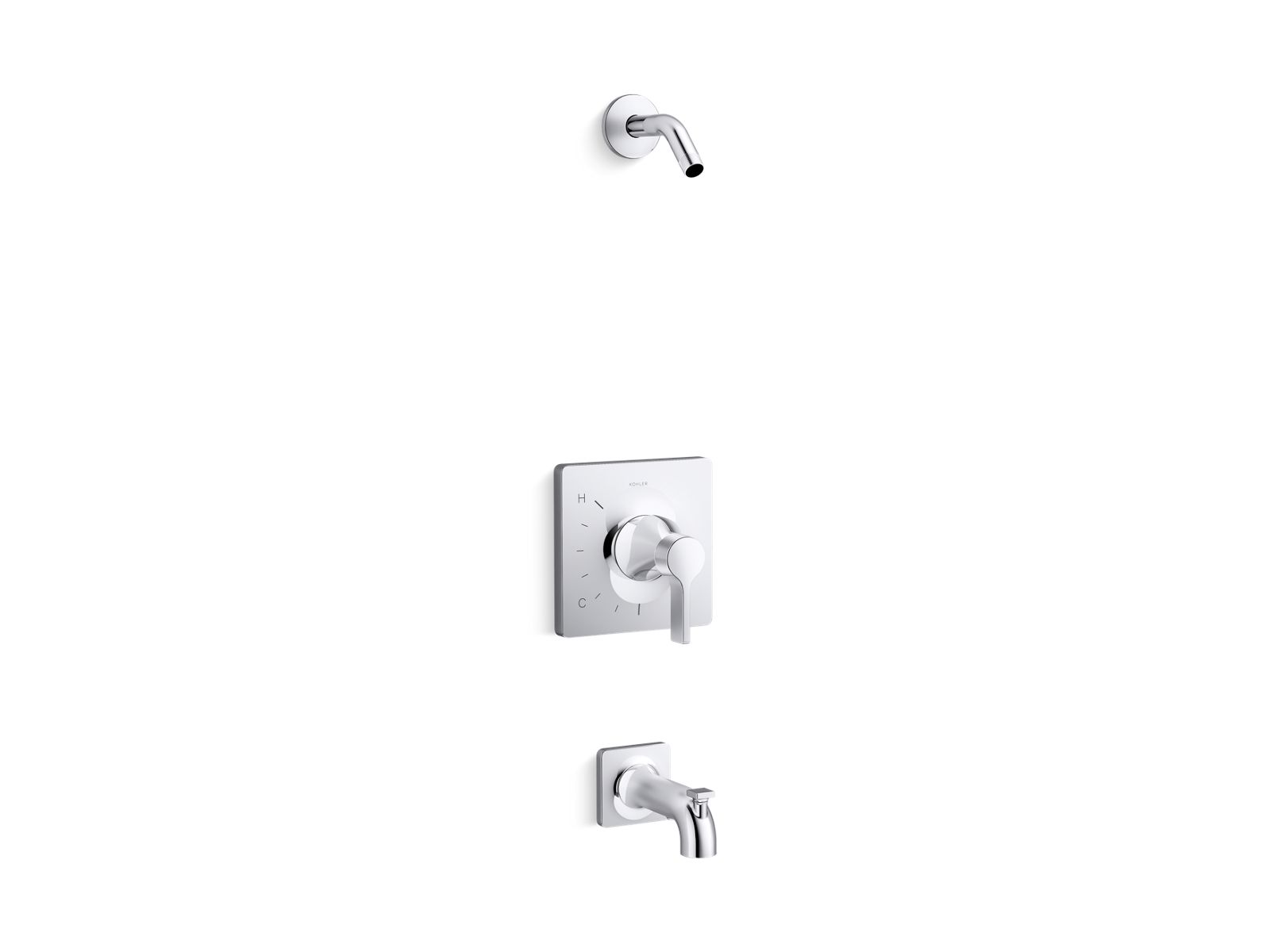 KOHLER K-TLS28127-4-CP Venza Rite-Temp Bath And Shower Trim Kit, Without Showerhead - Polished Chrome