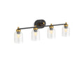 KOHLER K-38419-SC04-BML Tannage Four-Light Sconce - Black With Brass Trim