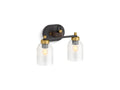 KOHLER K-38417-SC02-BML Tannage Two-Light Sconce - Black With Brass Trim