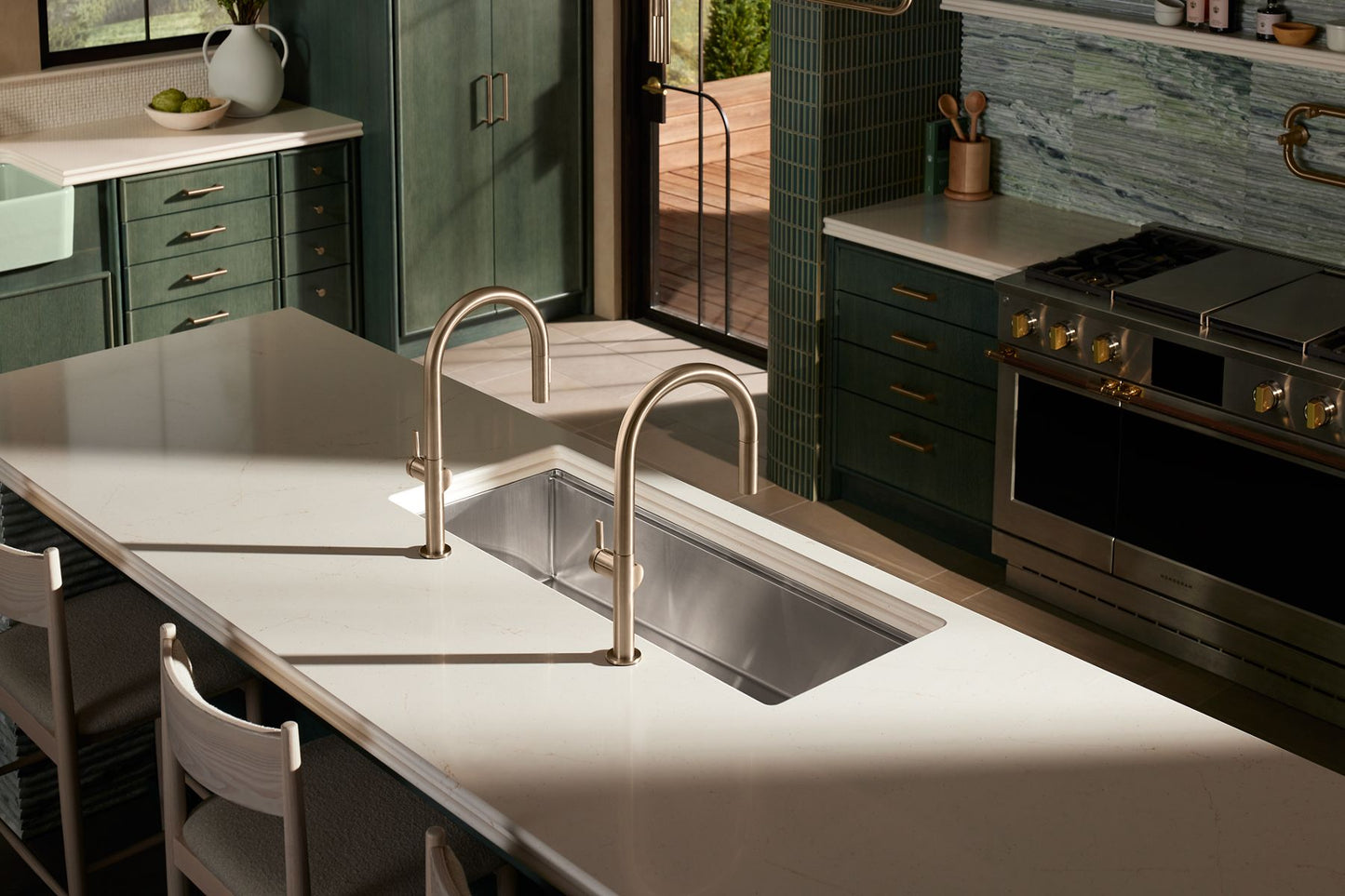 KOHLER K-33665-PC-NA Strive 44" undermount single-bowl workstation kitchen sink - Stainless Steel