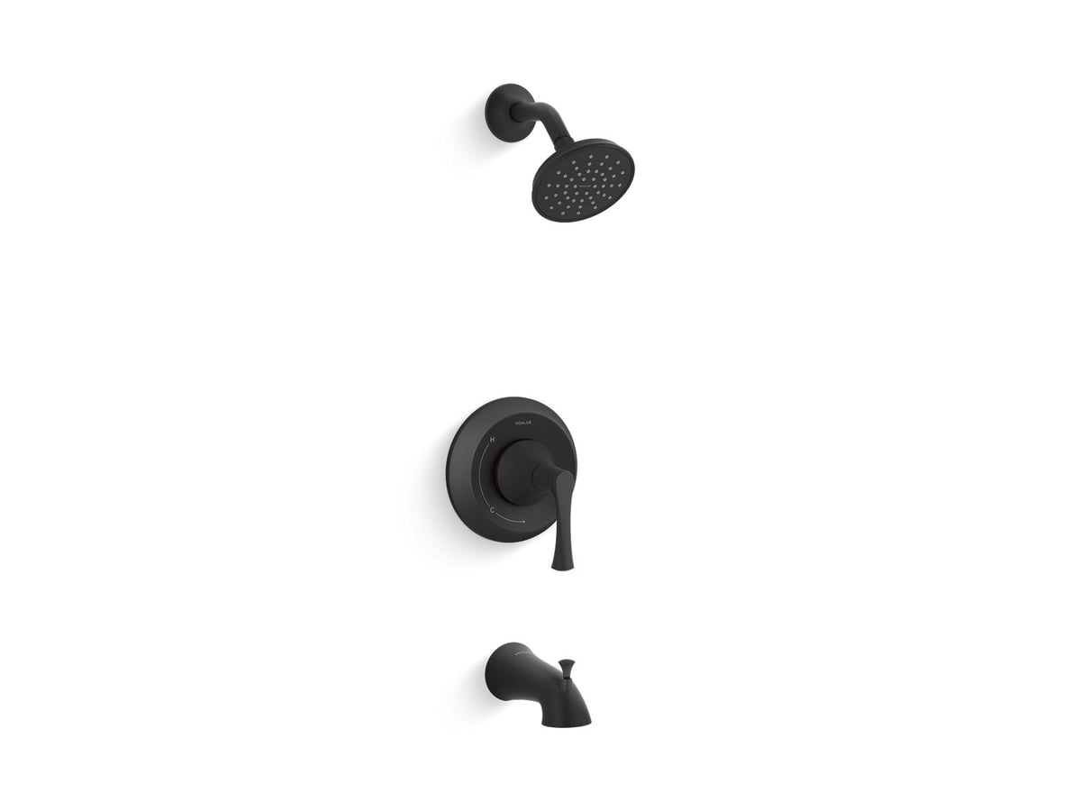 KOHLER K-TS35937-4Y-BL Buckley Rite-Temp Bath And Shower Trim Kit, 2.5 Gpm - Matte Black