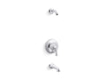 KOHLER K-TLS35944-4-CP Buckley Rite-Temp Bath And Shower Trim Kit With Push-Button Diverter, Without Showerhead - Polished Chrome