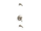 KOHLER K-TLS35944-4-BN Buckley Rite-Temp Bath And Shower Trim Kit With Push-Button Diverter, Without Showerhead - Vibrant Brushed Nickel