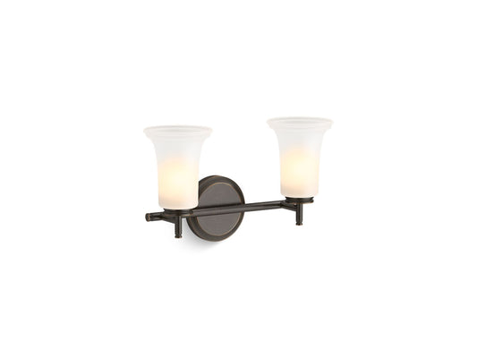 KOHLER K-38405-SC02-BZL Bellera Two-Light Sconce With Frosted Shades In Oil Rubbed Bronze