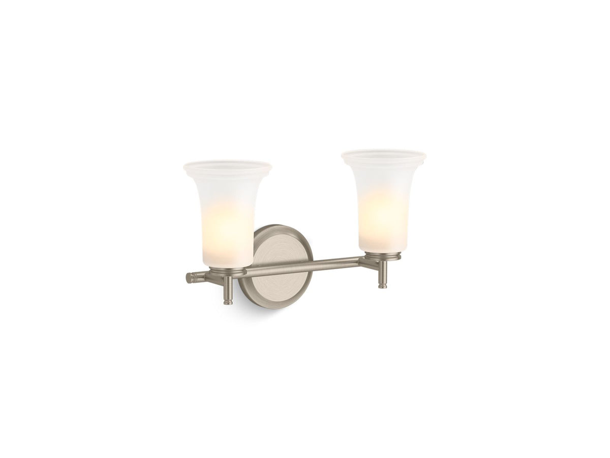 KOHLER K-38405-SC02-BNL Bellera Two-Light Sconce With Frosted Shades - Brushed Nickel