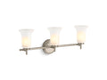 KOHLER K-38406-SC03-BNL Bellera Three-Light Sconce With Frosted Shades - Brushed Nickel