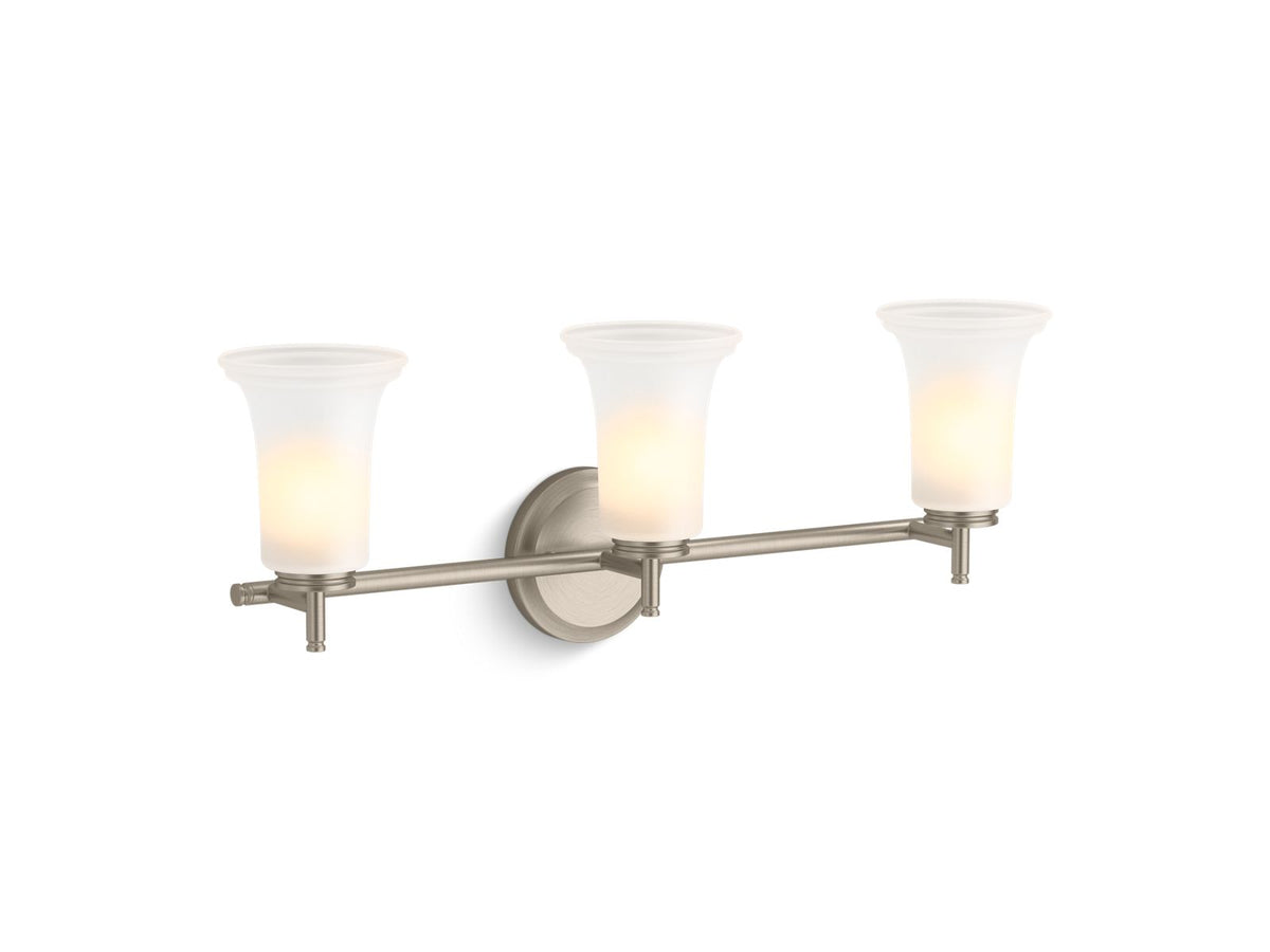 KOHLER K-38406-SC03-BNL Bellera Three-Light Sconce With Frosted Shades - Brushed Nickel