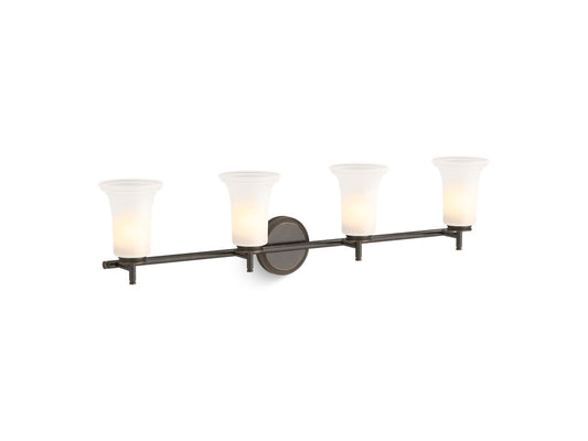 KOHLER K-38407-SC04-BZL Bellera Four-Light Sconce With Frosted Shades In Oil Rubbed Bronze