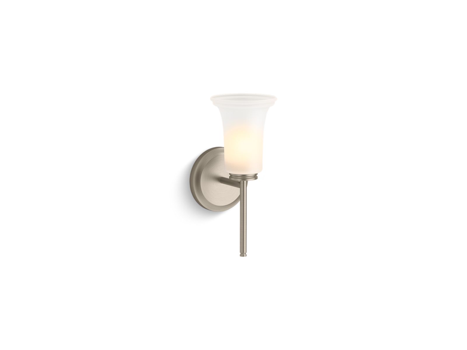 KOHLER K-38404-SC01-BNL Bellera One-Light Sconce With Frosted Shade - Brushed Nickel