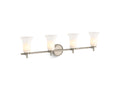 KOHLER K-38407-SC04-BNL Bellera Four-Light Sconce With Frosted Shades - Brushed Nickel