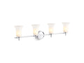 KOHLER K-38407-SC04-CPL Bellera Four-Light Sconce With Frosted Shades - Polished Chrome