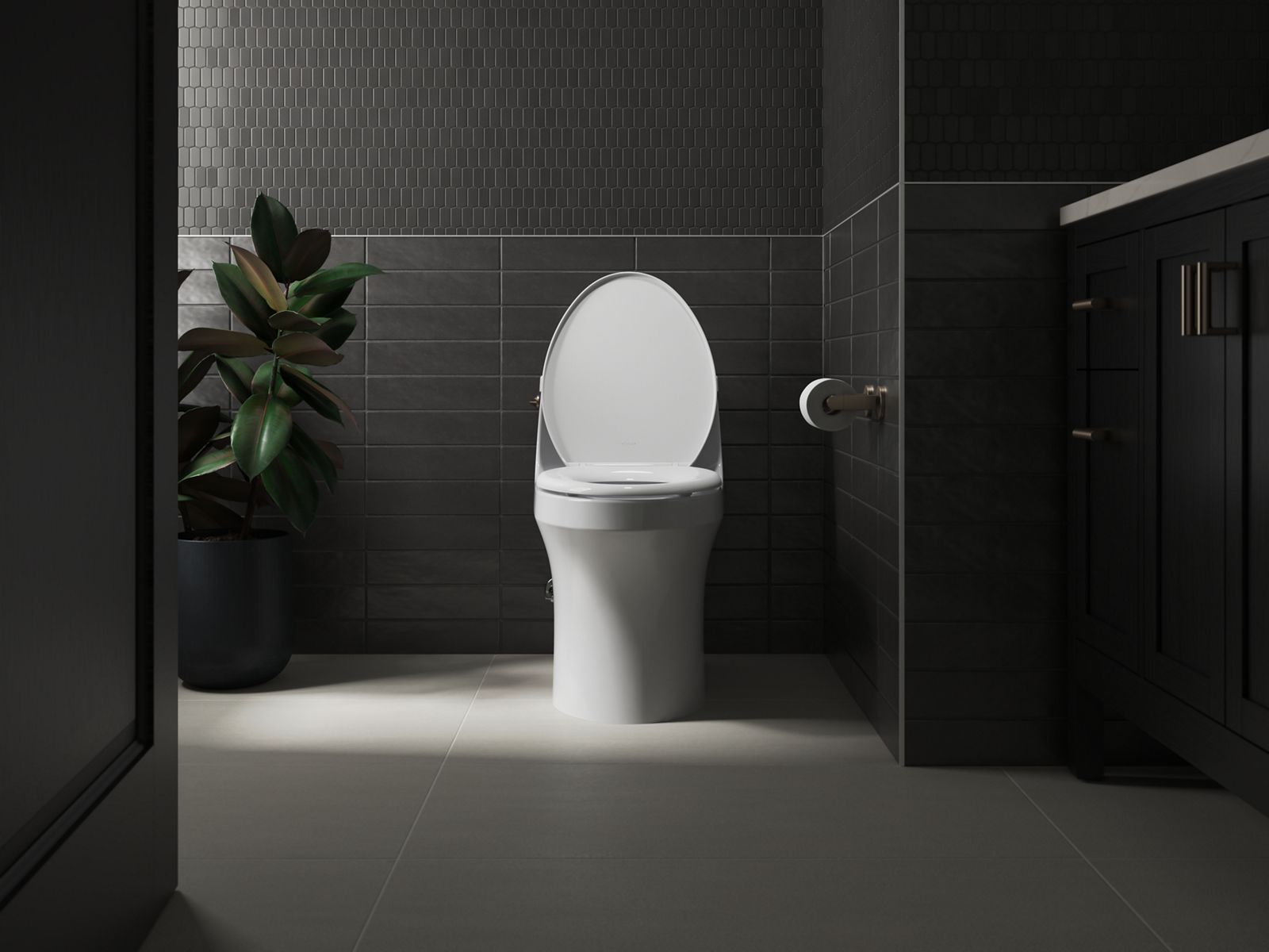 KOHLER K-27331-0 Glissade Readylatch Quiet-Close Elongated Toilet Seat - White