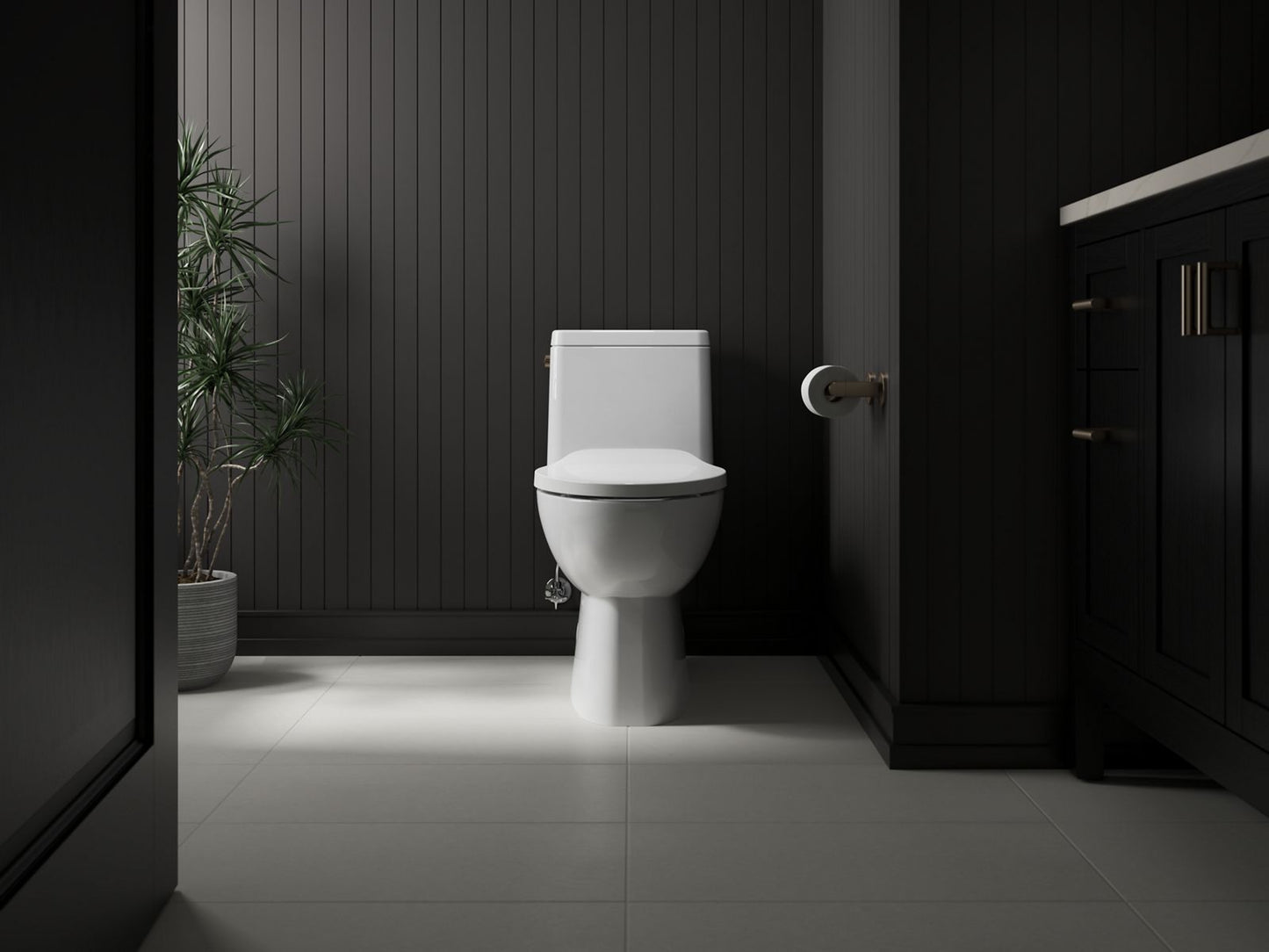 KOHLER K-28004-96 Drift ReadyLatch Quiet-Close elongated toilet seat - Biscuit