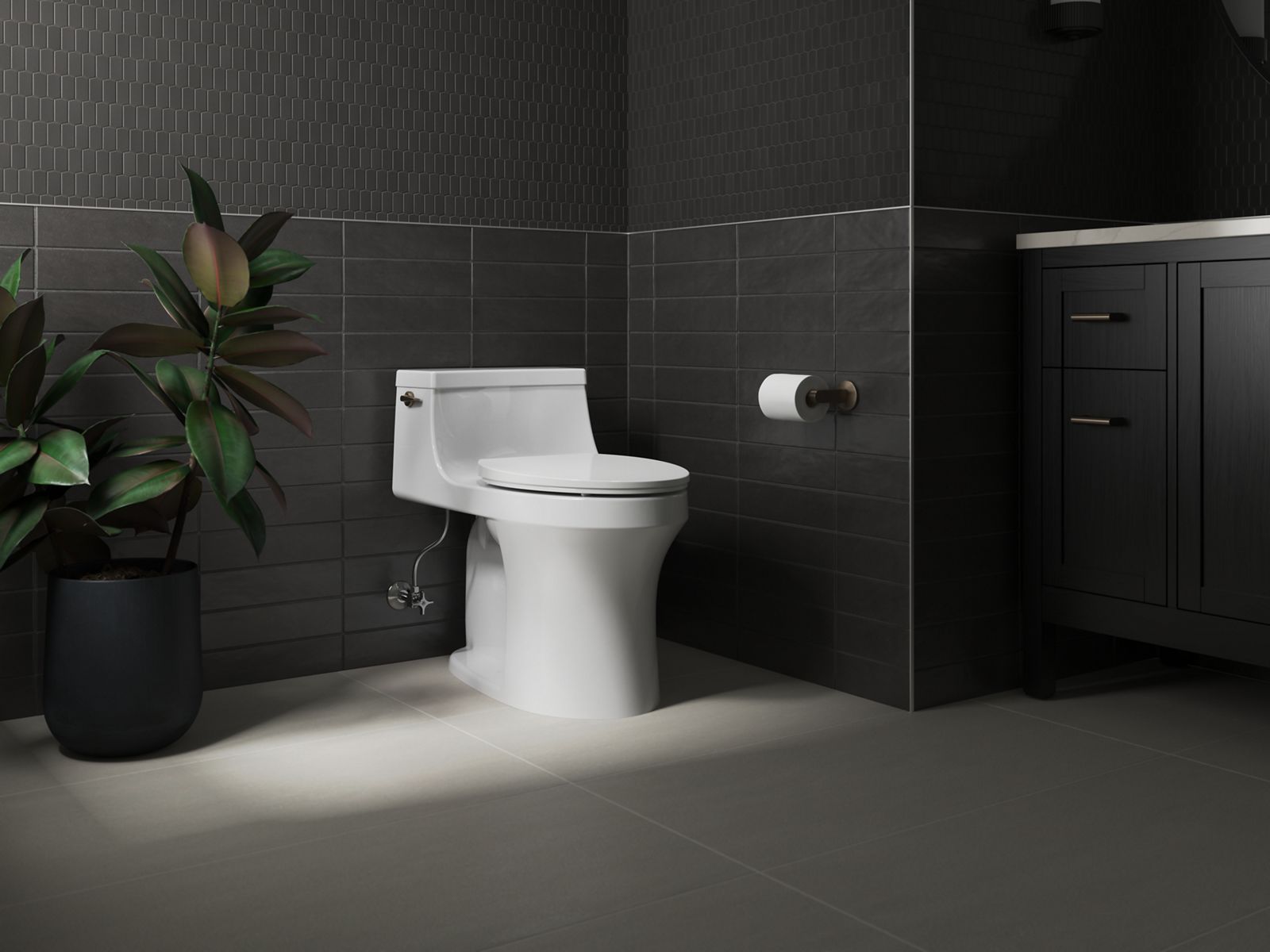 KOHLER K-27331-0 Glissade Readylatch Quiet-Close Elongated Toilet Seat - White