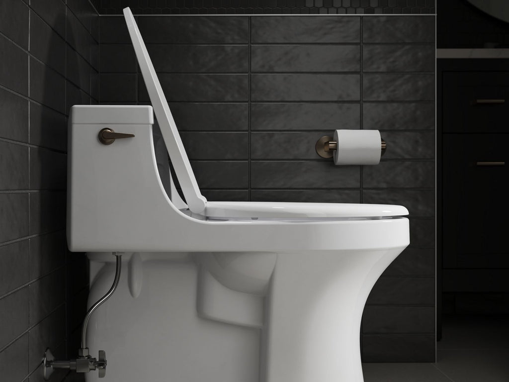 KOHLER K-27331-0 Glissade Readylatch Quiet-Close Elongated Toilet Seat - White