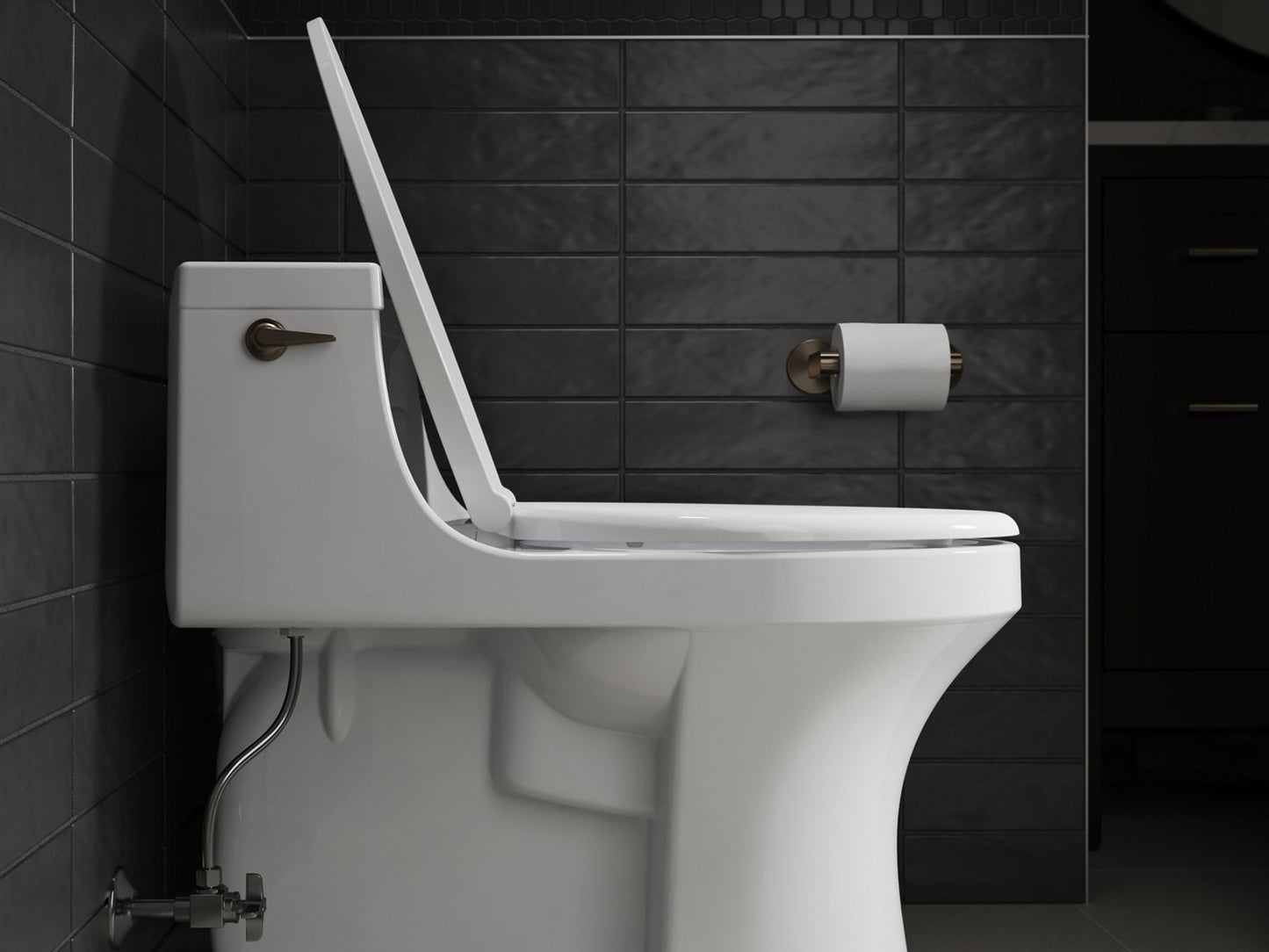 KOHLER K-27331-0 Glissade ReadyLatch Quiet-Close elongated toilet seat - White