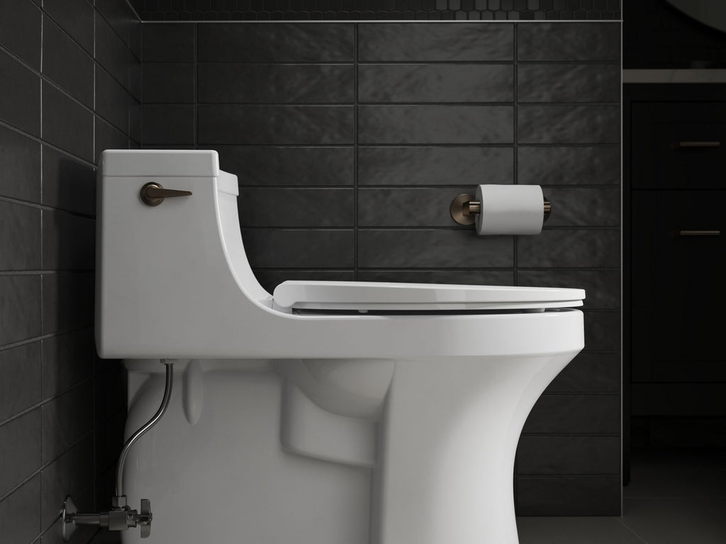 KOHLER K-27331-0 Glissade Readylatch Quiet-Close Elongated Toilet Seat - White