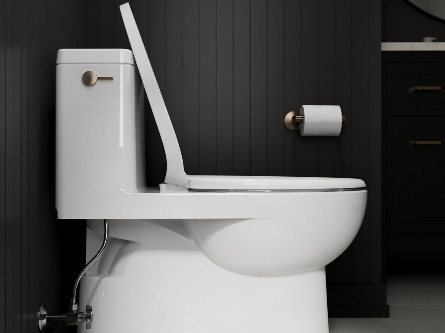 KOHLER K-28004-96 Drift ReadyLatch Quiet-Close elongated toilet seat - Biscuit
