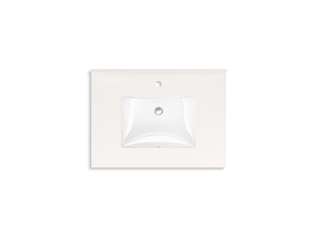 KOHLER K-34654-0 Maxstow 30" Wall-Hung Bathroom Vanity Cabinet With Sink And Quartz Top - White