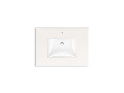 KOHLER K-34654-WEK Maxstow 30" wall-hung bathroom vanity cabinet with sink and quartz top - Light Oak