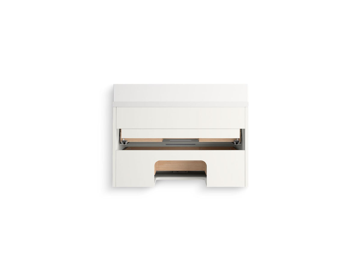 KOHLER K-34654-0 Maxstow 30" Wall-Hung Bathroom Vanity Cabinet With Sink And Quartz Top - White