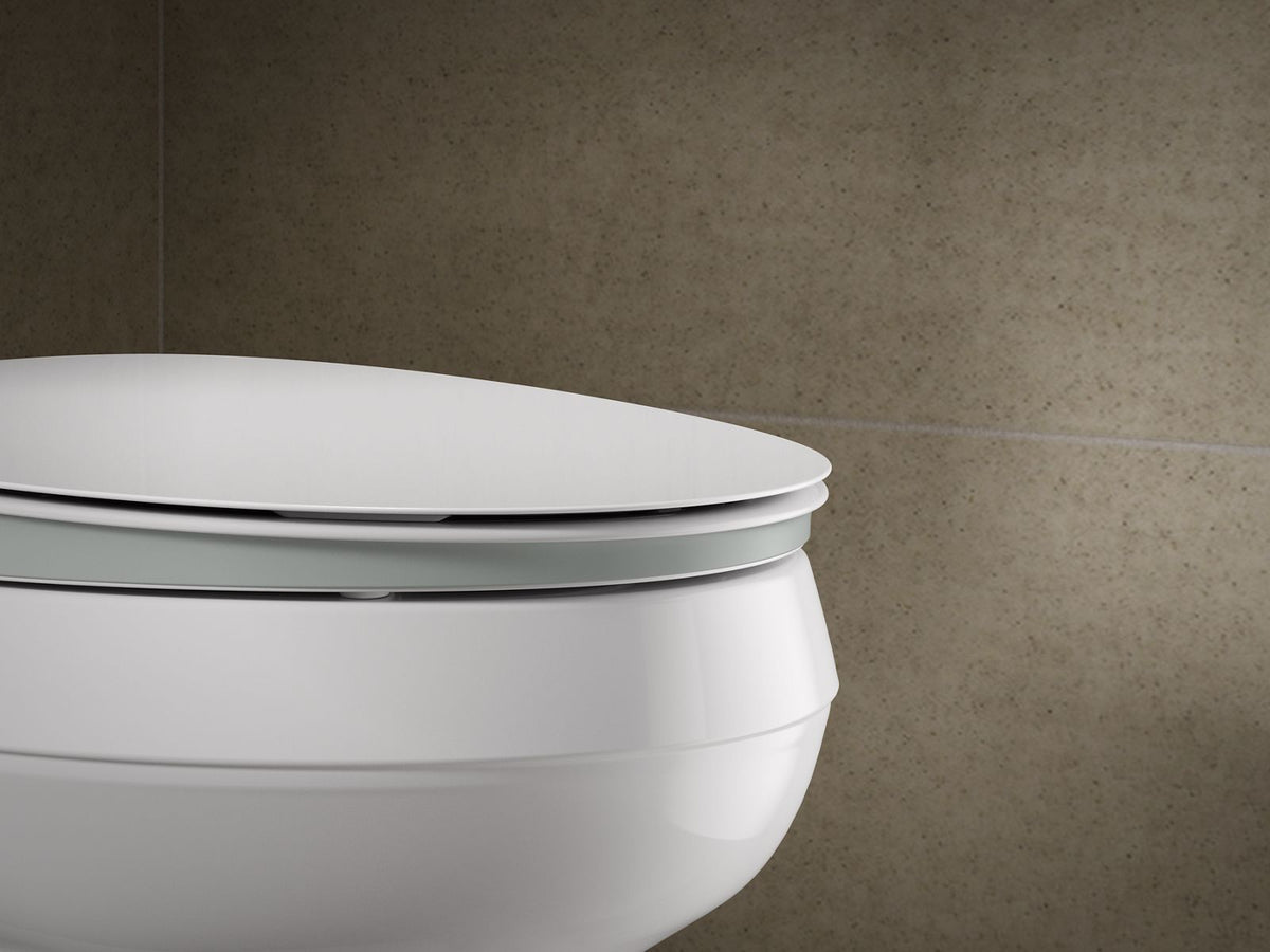 KOHLER K-57777-GCF-0 Cymbal Readylatch Quiet-Close Elongated Toilet Seat - White
