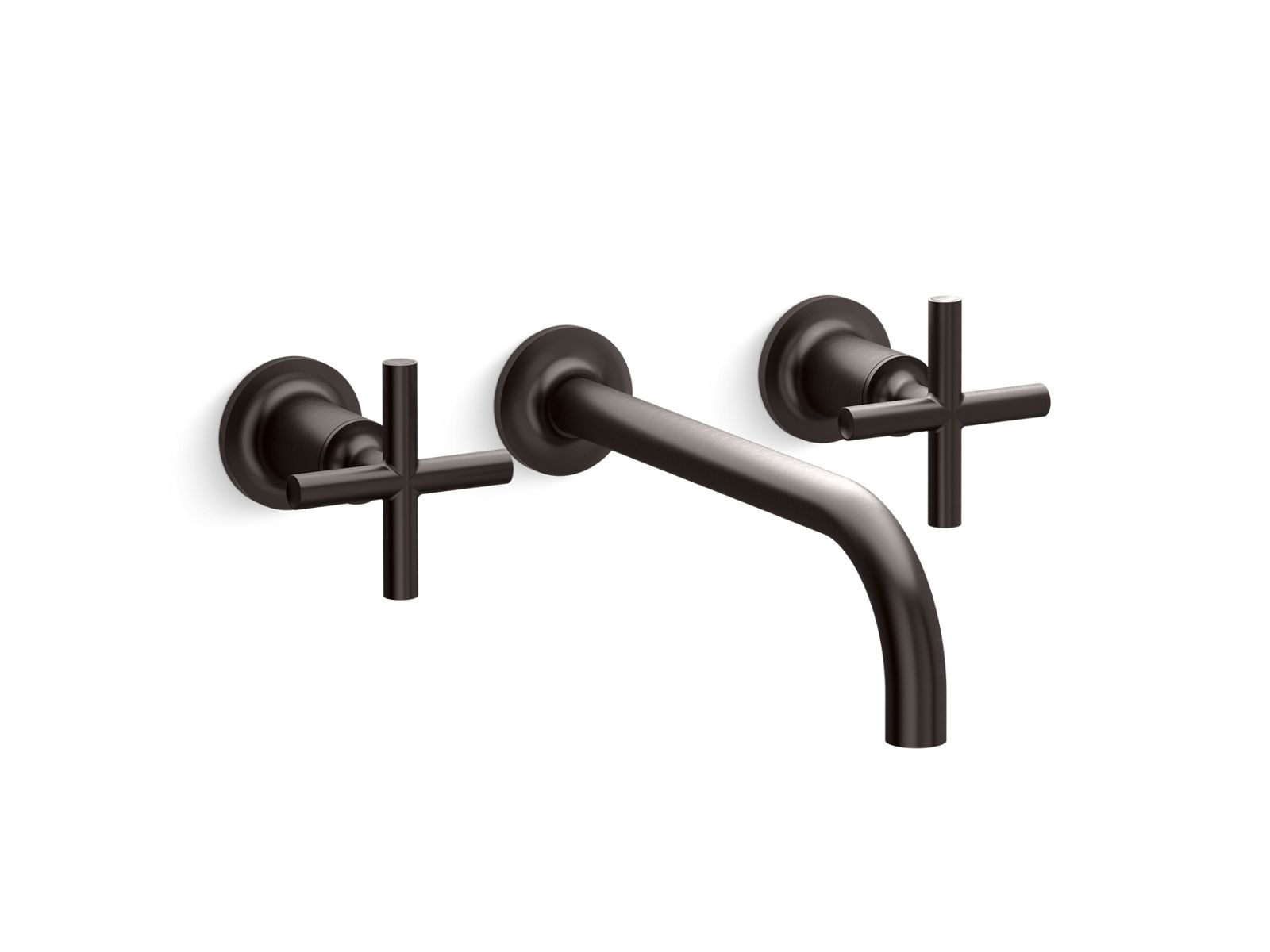 KOHLER K-T14414-3-BGP Wall-mount bathroom sink faucet trim with Cross handles, 1.2 gpm  -  Brushed Graphite