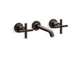KOHLER K-T14413-3-BGP Wall-mount bathroom sink faucet trim with Cross handles, 1.2 gpm  -  Brushed Graphite