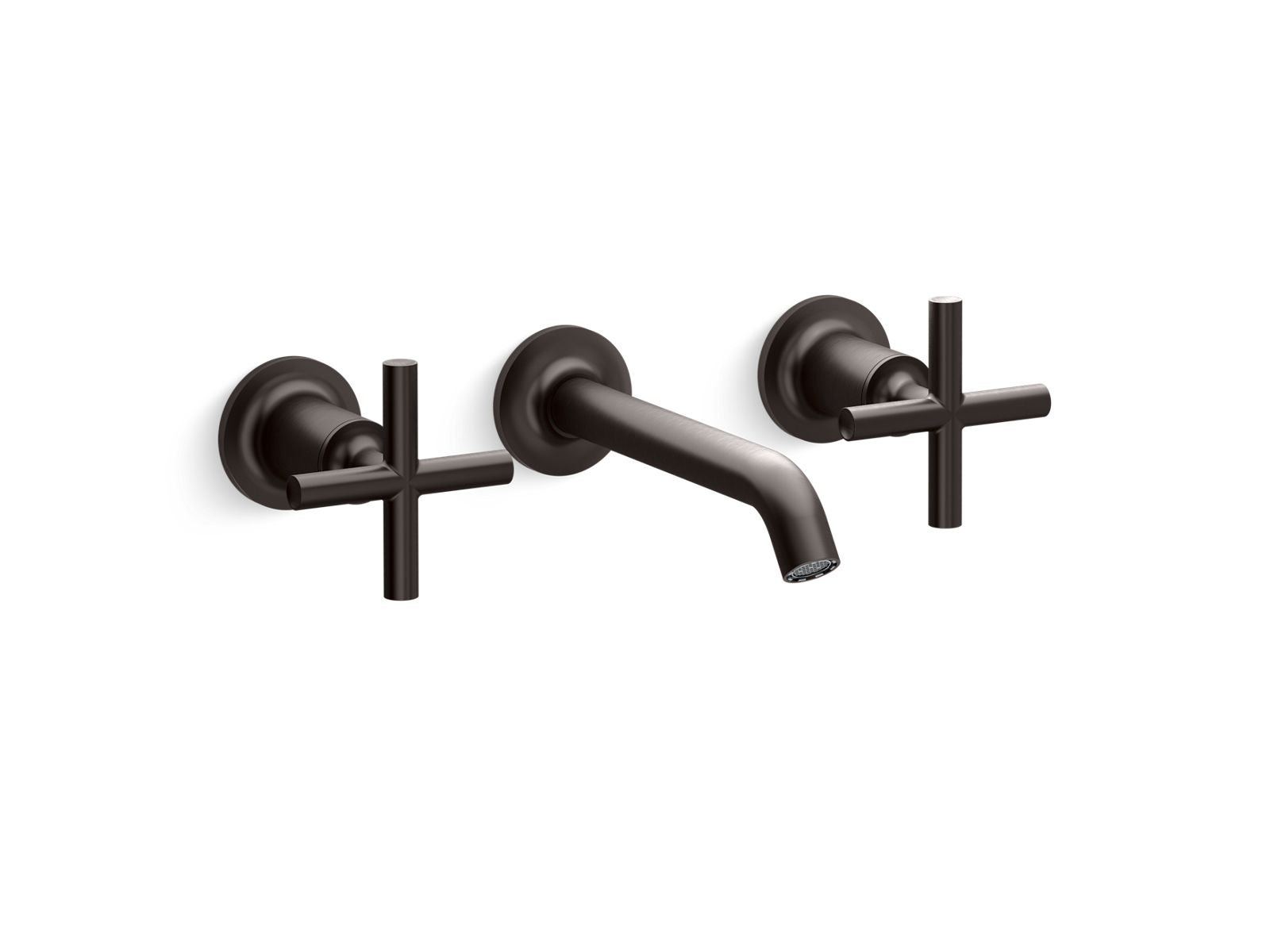 KOHLER K-T14413-3-BGP Wall-mount bathroom sink faucet trim with Cross handles, 1.2 gpm  -  Brushed Graphite