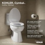 KOHLER K-57777-WCF-0 Cymbal Readylatch Quiet-Close Elongated Toilet Seat - White