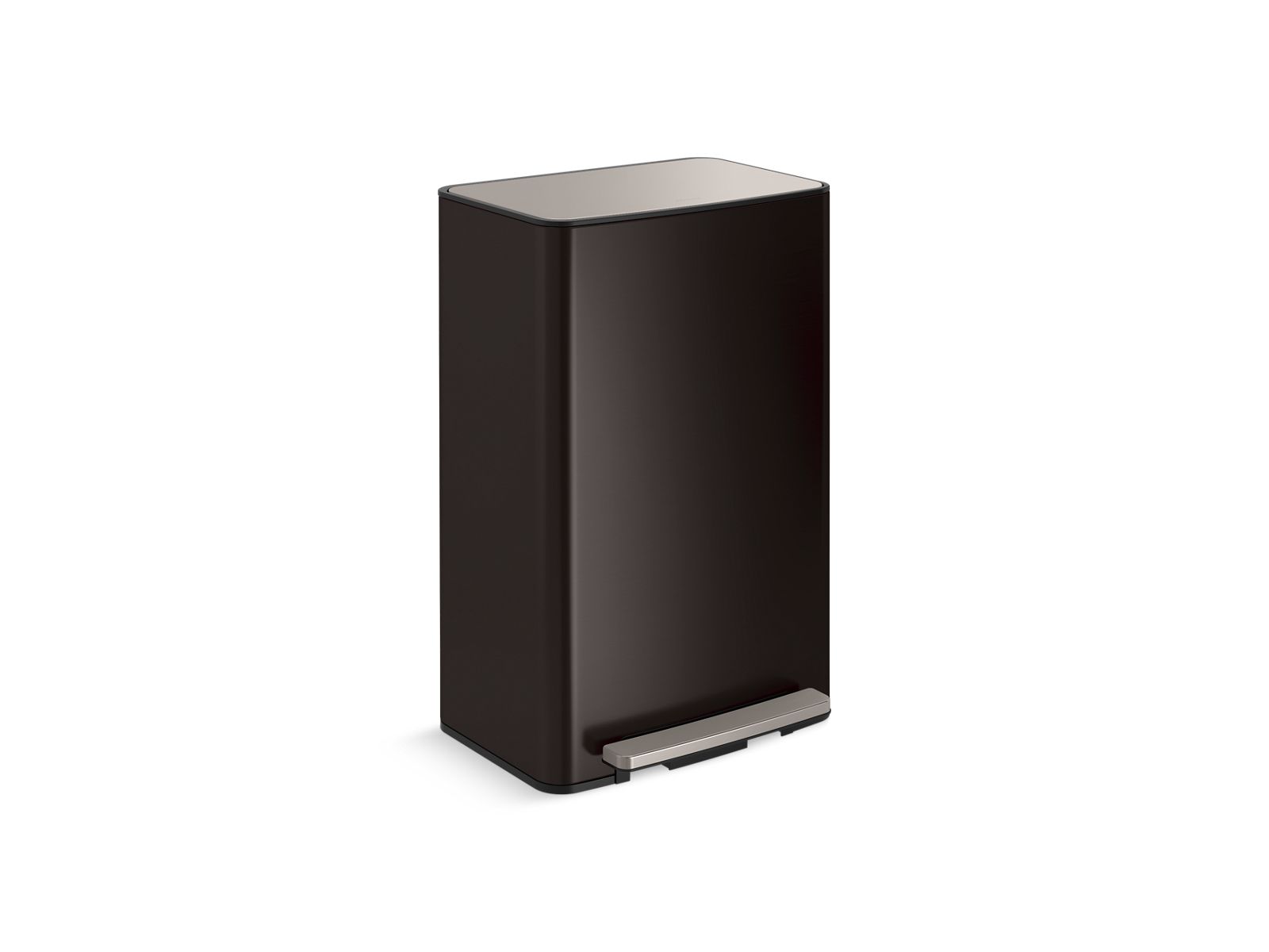 KOHLER K-REC35844-BST 13-Gallon Curved Step Trash Can - Black Stainless
