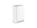 KOHLER K-REC35844-STW 13-Gallon Curved Step Trash Can - Stainless Steel + White